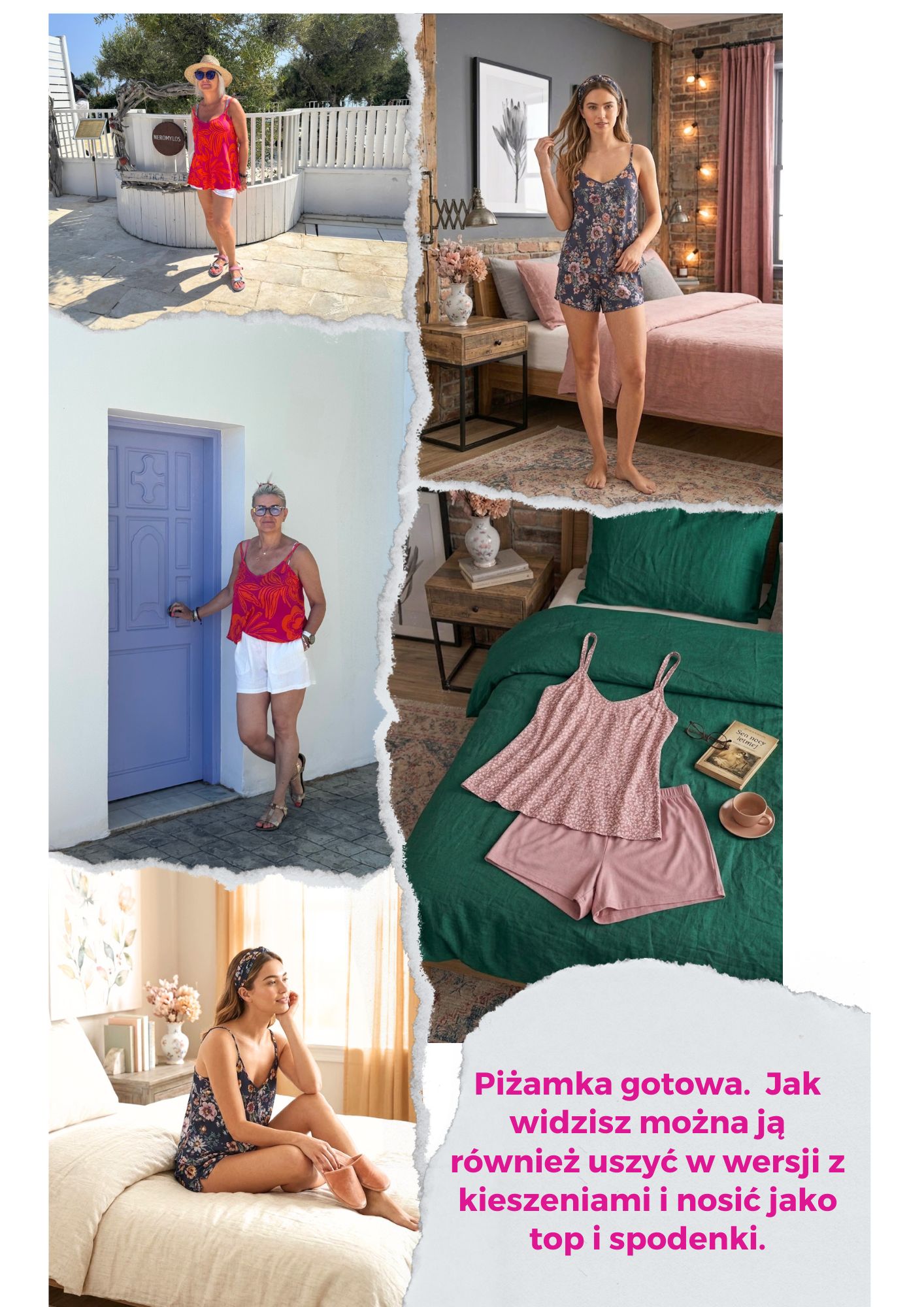 wykrój na piżamkę damską